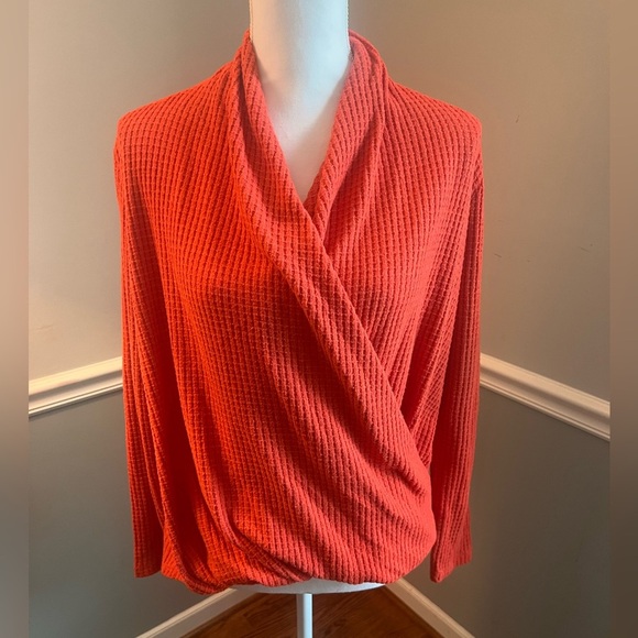 Anthropologie Akemi + Kin Orange Woodruff Waffle Knit Wrap Sweater
Size Small - Picture 6 of 6